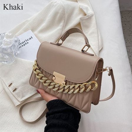 Skuldertaske Kæde Crossbody Tasker KHAKI