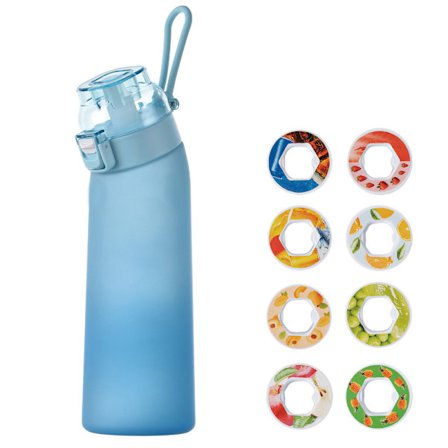 Smagssat vandflaske med 8 duftkapsler, 700 ml Gradient Pink Air Water Up Cup, Camping Sport Gradient