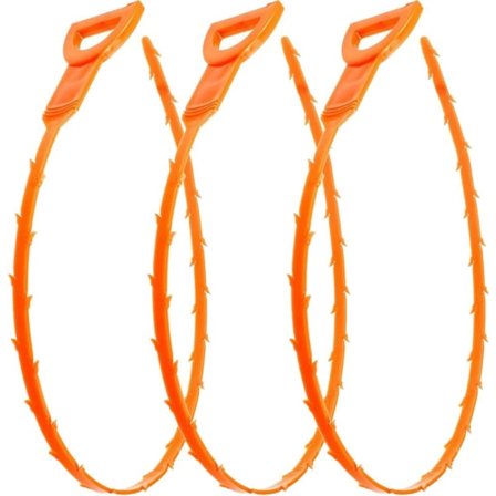 TG 3-pak 64CM Rengøringsværktøj til afløbsrensning af slange til hår i afløb