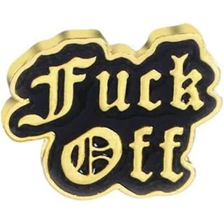 10 kpl Punk Retro Englanninkielinen Kirjoitus Fuck Off Brooch Metalliset Sanat S hk inen Rintaneula Denim-merkki Tarvikkeet (kulta)