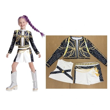 2025 Demon Hunter K-Pop Kostume | Halloween Kostume til Piger Cosplay