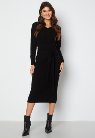 BUBBLEROOM Meline knitted dress Black Klær