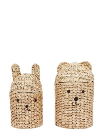 Bear & Rabbit Storage Basket - Pck2 Beige OYOY MINI
