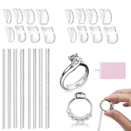 Klipbare Ringjusterere - Reducer Størrelsen på Ringe 25-Pak transparent