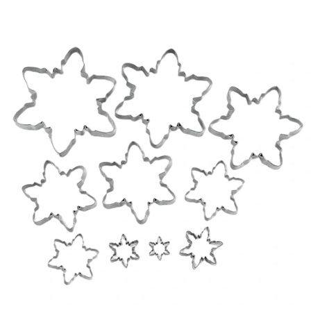 10 kakformar i rostfritt stål