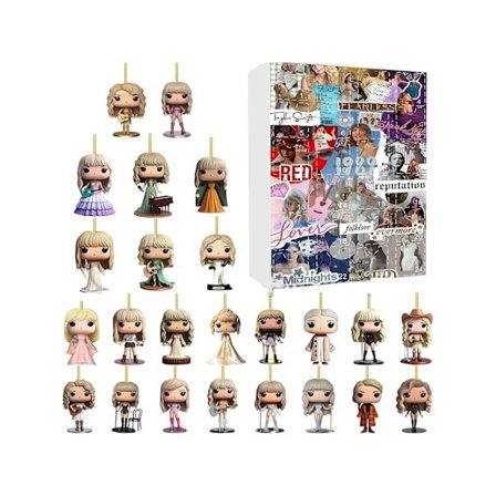 Julkalender med söta mini-personer ryggsäck dekoration hänge för Taylor-7