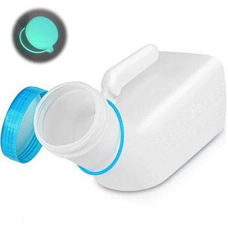 /EA/Miesten virtsapullo, 1000 ml kannettava pissapullo, roiskesuojattu matkoille ja hätätilanteisiin, sininen