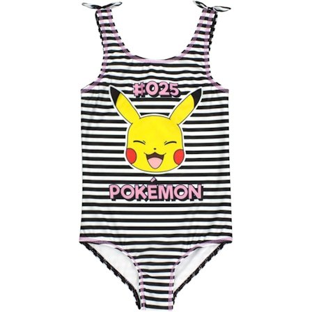 Pokemon Girls Pikachu One Piece Swimsuit 4-5 år Svart/Vit/