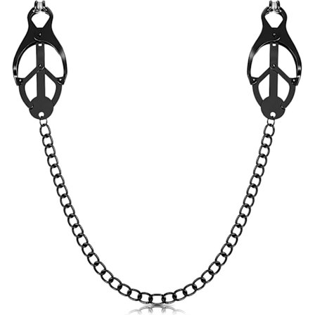 Clip Non-Piercing Body Clips, Sort Kløver Nipple Clips med Kæde til Voksne, Non Piercing Nipple Smykker til Kvinder