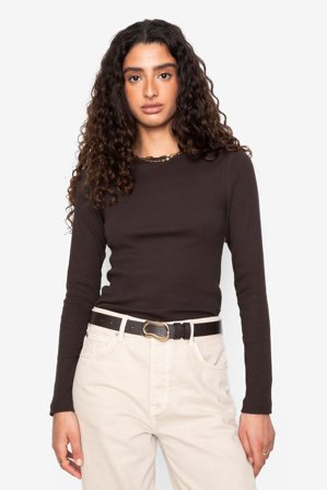 CAMILLA PIHL - Petronella Rib Boatneck - Dark brown SizeXS