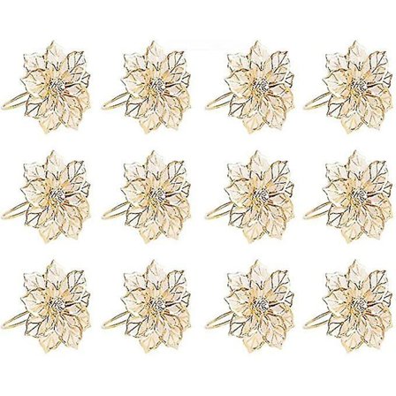 12 stk. Hule Rose Metall Serviettringer for Hotell Restaurant