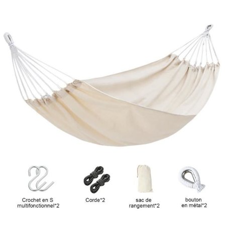 Hængekøje til camping for to personer, 190x150cm, 300kg bæreevne, til terrasse, balkon, have, udendørs brug, camping, jagt, have, rejse