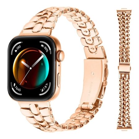 Huawei Watch Fit 3 Fiskbensdesign Armband - Roséguld Rosa