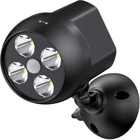 Garage Spotlight Utomhus LED Säkerhetslampa, Batteridriven Trådlös Rörelsesensorlampa (svart)