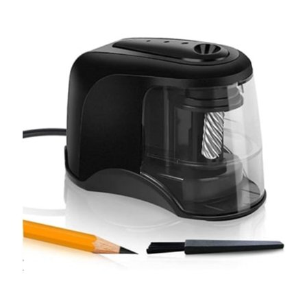 Elektrisk pennvässare, kraftfull motor för snabb vässning, stor behållare för spån, snabb och enkel att rengöra, automatiska funktioner, Aquaforge-