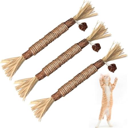 Kattetyggestang, kattetannpleie leketøy, kattetyggestang og 3PCS KLB