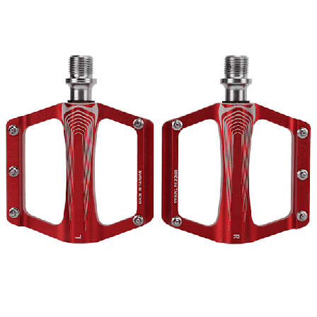 Enlee sykkelpedaler i aluminiumlegering DU-lager sykkel flatpedal for landeveissykler rød