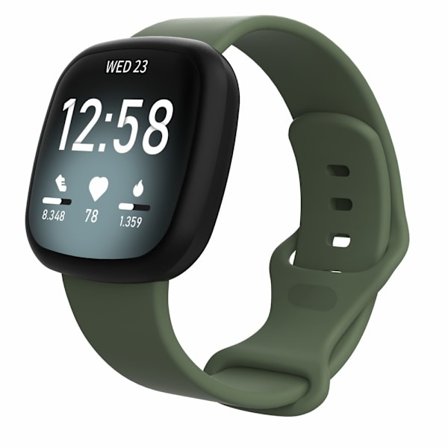 Silikonarmbånd Fitbit Versa 3/Sense Mørkegrøn
