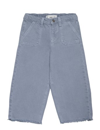 Frayed Hem Culotte Jeans Blue Mango