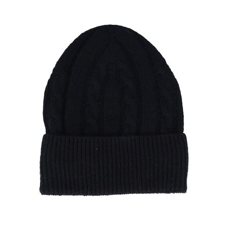 MJM Hats - Negro cuff Beanie - Beanie Rib 32 Recycled Wool Mix Black Cuff @ Hatstore