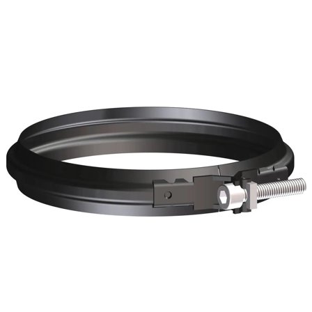 Fascetta di bloccaggio nera diam. 80 mm per scarico fumi stufa a pellet e caldaia a pellet