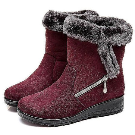 Naisten kiilakorkoiset tekonahkaiset lumisaappaat