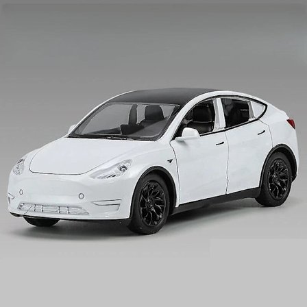 Ny 1/32 Tesla Model Y SUV Leksaksbil Modell Pressgjuten Legering Metall Miniatyr Ljud & Ljus Dra Tillbaka 1:32 Samling Gåva För Pojke Barn