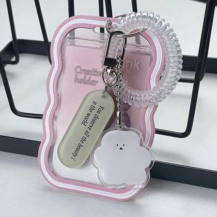 CDQ Cloud Shape Kpop Foto Kort Holder 3 Tommer ID Holder Pink