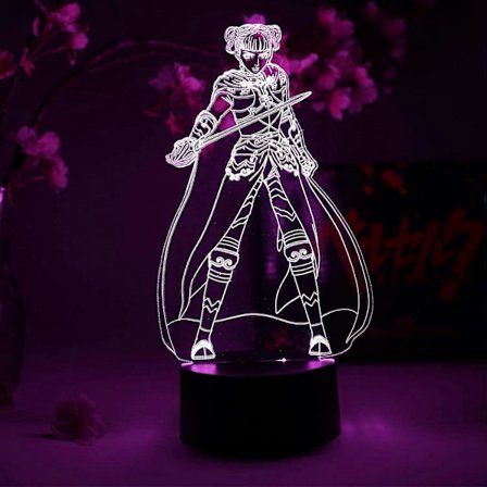 Farnese Otaku Lampe Berserk Anime Lampe Figur Natlys, 16 Farve RGB LED Fjernbetjening, 3D Anime Værelsesindretning Gave til Otaku[D]