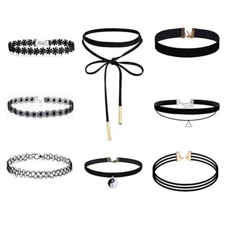 Choker Set Stretch Velvet Classic Gothic Tattoo Lace Choker Halsband