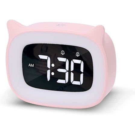 Digital väckarklocka Barnväckarklocka med ljus LED-nattlampa Barnväckarklocka Ej tickande skrivbordsklocka Födelsedagspresenter till pojkar Flickor (
