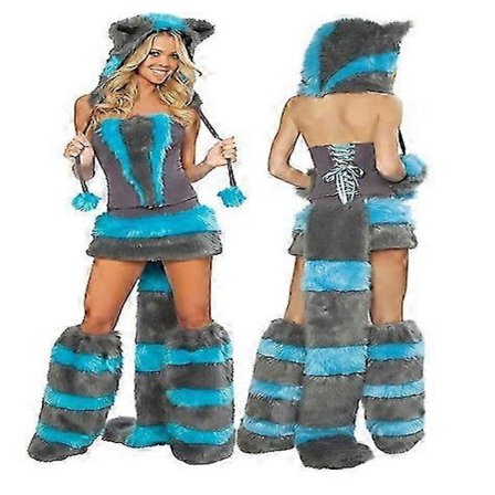 2025 Sexig Jul Dam Kostym Cosplay Stor Svans Varg Cosplay Party Maid Frestelse Jultomte Tvådelad Kostym-Perfek