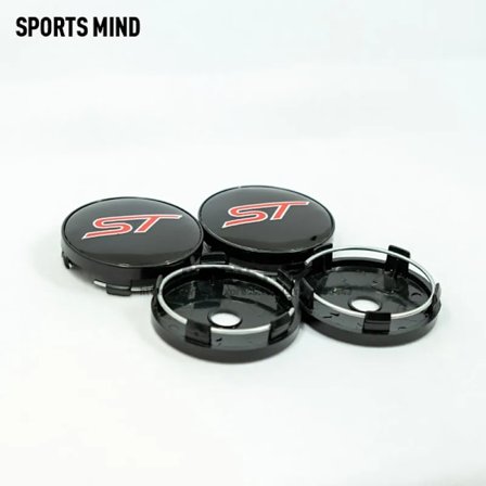 4 stk./parti 60MM ST Bilhjul Senter Nav Caps for Ford ST Fusion Everest Escape Explorer Edge Mondeo Focus Ecosport Fiesta Kuga