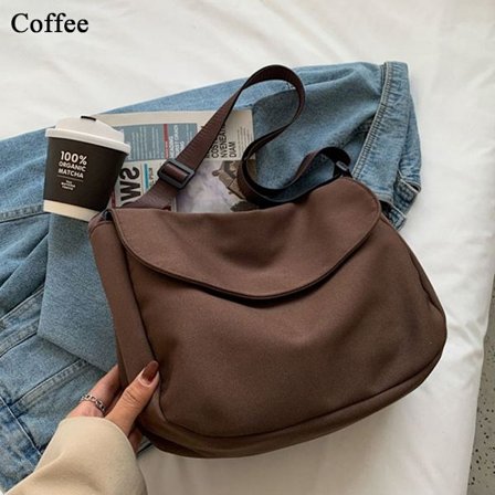 Axelväska Messenger bag KAFFE - stock