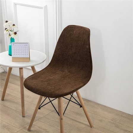 Stoltrekk, ensfarget spisestuestoltrekk, stoltrekk uten armlener (brun, 4 stk.)