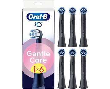 Oral-B IO Gentle Care Black 6ct - iO Gentle Care svart tandborsthuvud, 6-pack