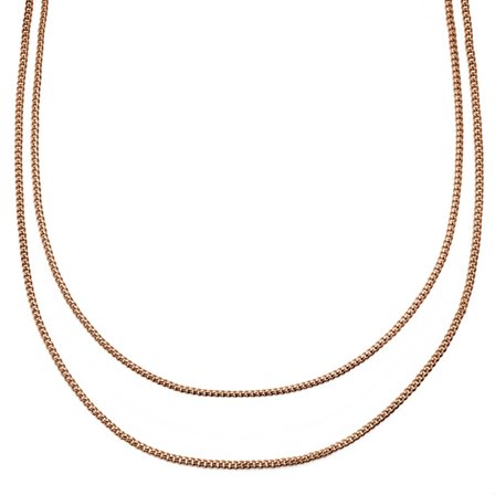 Rico Gelaagde Roségoudkleurige Dubbele Schakelketting voor mannen - Stalen kettingen