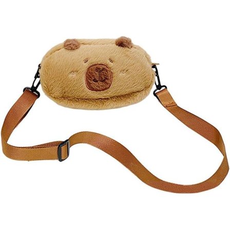 Bjørn Crossbody Veske for Kvinner, Plysj Skulderveske, Søt Tegneserie Dyreveske, Myk Telefonveske for Jenter, Myk Shoppingveske for D