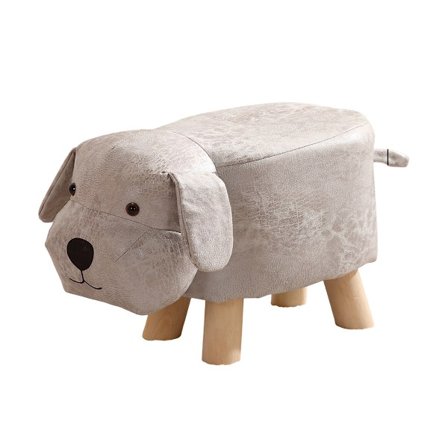 Suloinen eläimen muotoinen jalkarahi, massiivipuukehys pehmeällä kankaalla ja erittäin kimmoisalla sienellä, mukava istua ja liukuesteiset jalkatyynyt