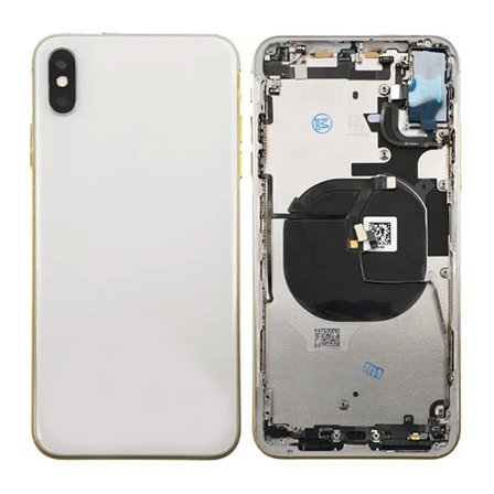 iPhone XS Max Back Cover Complete OEM Silver With Small Parts