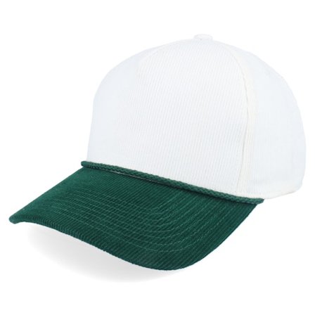 Equip - Vit adjustable Keps - Blank Rope Cord Off White/Deep Forest A-Frame @ Hatstore