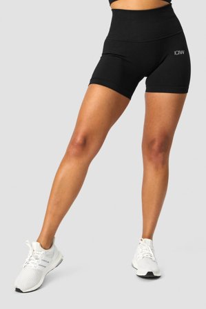 ICANIWILL - Ribbed Define Seamless Pocket Shorts Black- Sport kurze hose - Damen - ICIW