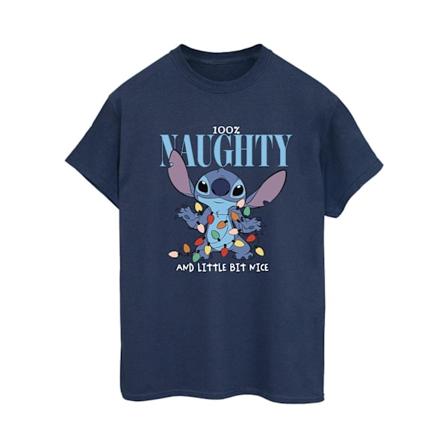 Disney Dam/Kvinnor Lilo & Stitch Naughty & Nice Bomull Boyfriend Navy Blue M