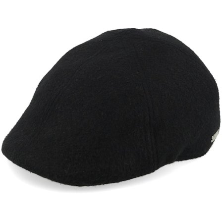 Wigéns - Schwarz Flatcap Cap - Fabric Black Flat Cap @ Hatstore