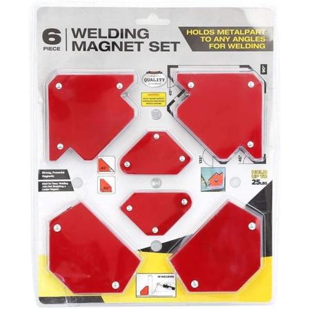 Magnetisk Sveisebrakett Hjøre, 6 stk Faste Magnetiske Sveisebraketter Sveisevinkelposisjonerer Sveiseverktøy Uten Bryter For Fast Sveising (Rød)
