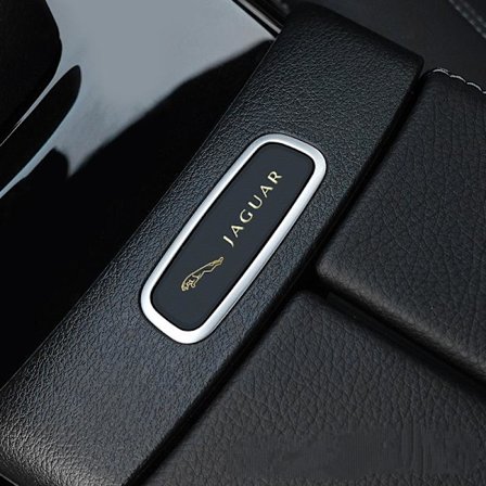 Bilsticker i metall, kreativt bilmerke, dekorative klistremerker - Jaguar [10 stk. gullfargede metallklistremerker]