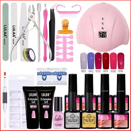 Nagelförlängningslim Set Nagelack Lim Komplett Set Nageltork Set (Modell 1)