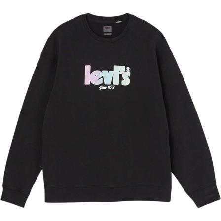 Levi's, Relaxed graphic crew poster gradient caviar Zwart, Heren, Maat:L