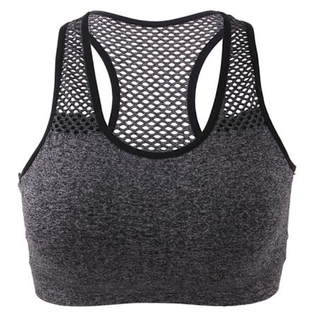 Dame Sport BH med Delvis Dækning Uden Stålring Mesh Snyd Grå S Gray