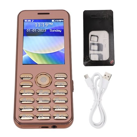 Mobiltelefon med stora knappar för seniorer 3,0 tums skärm 1,3 MP kamera 1800 mAh batteri Dubbla SIM SOS Nödsituation Klart ljud Roséguld